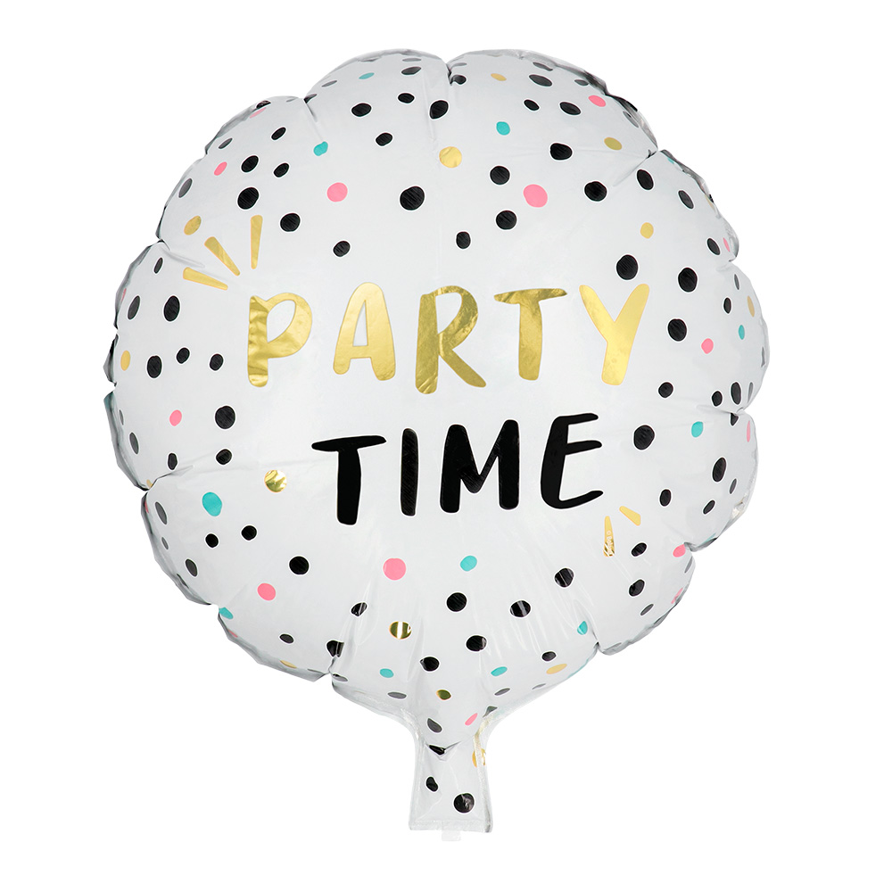 Folieballon 'Party time' dubbelzijdig (45 cm)