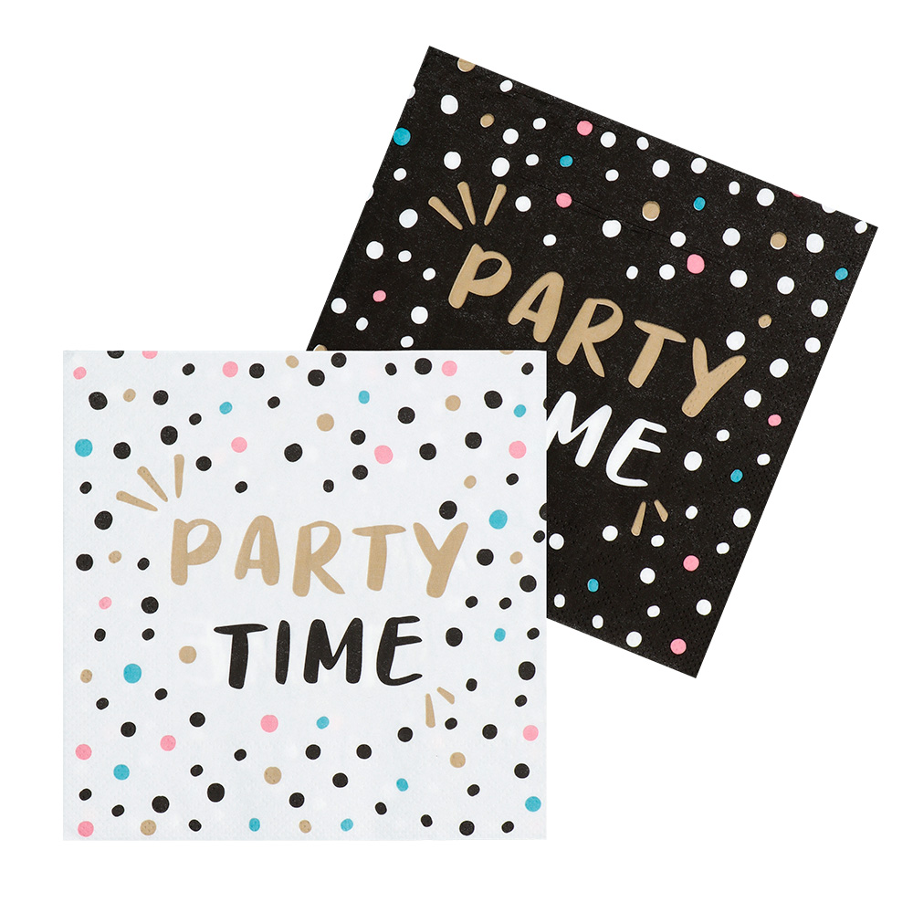 Set 20 papieren servetten 'Party Time' (33 x 33 cm)