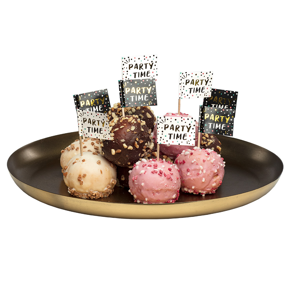 Set 24 vlaggenprikkers 'Party time' (7 cm)