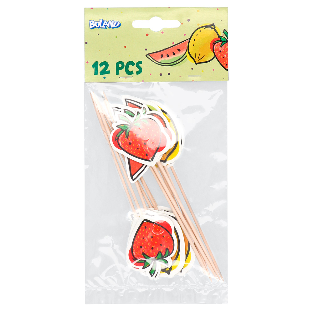 Set 12 cocktailprikkers Fruit (12 cm)