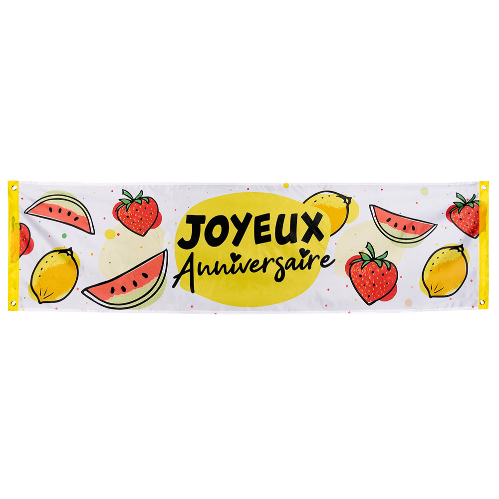 St. Polyester banner Fruit 'Joyeux Anniversaire' (50x180 cm)