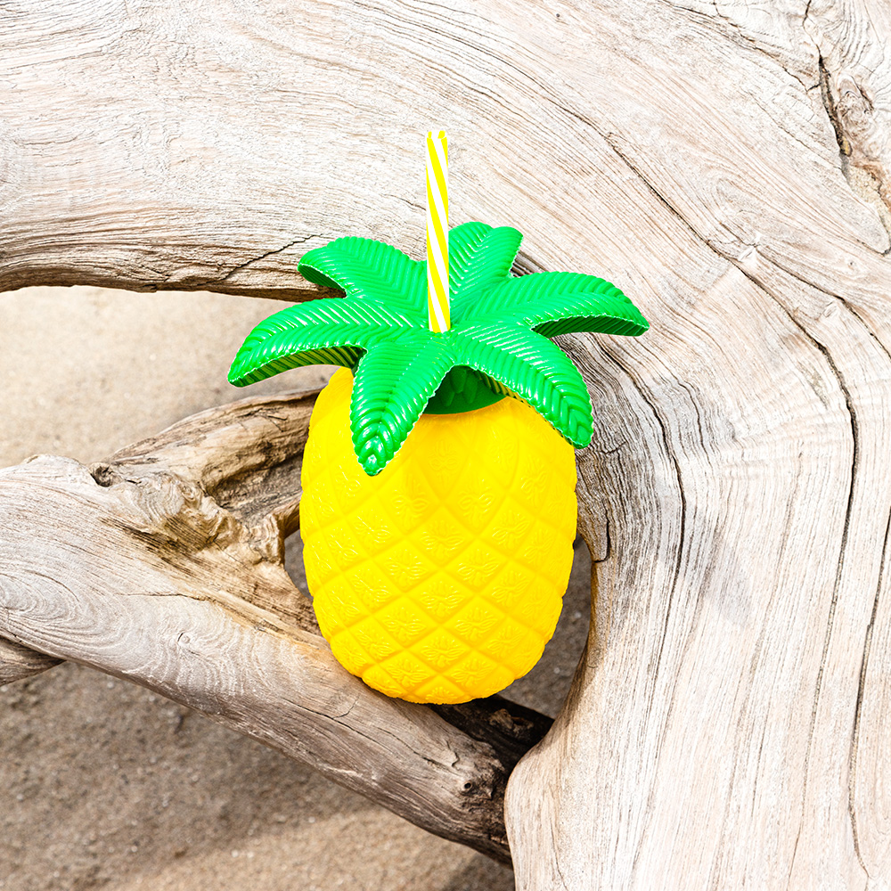 St. Ananas drinkbeker met rietje 800ml