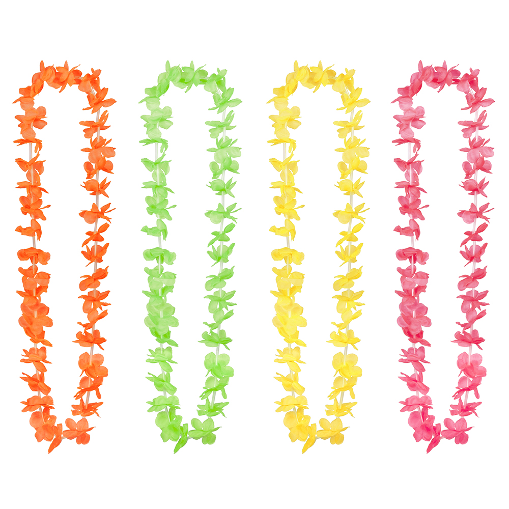 Set 25 hawaïkransen 4 neonkleuren ass. UV