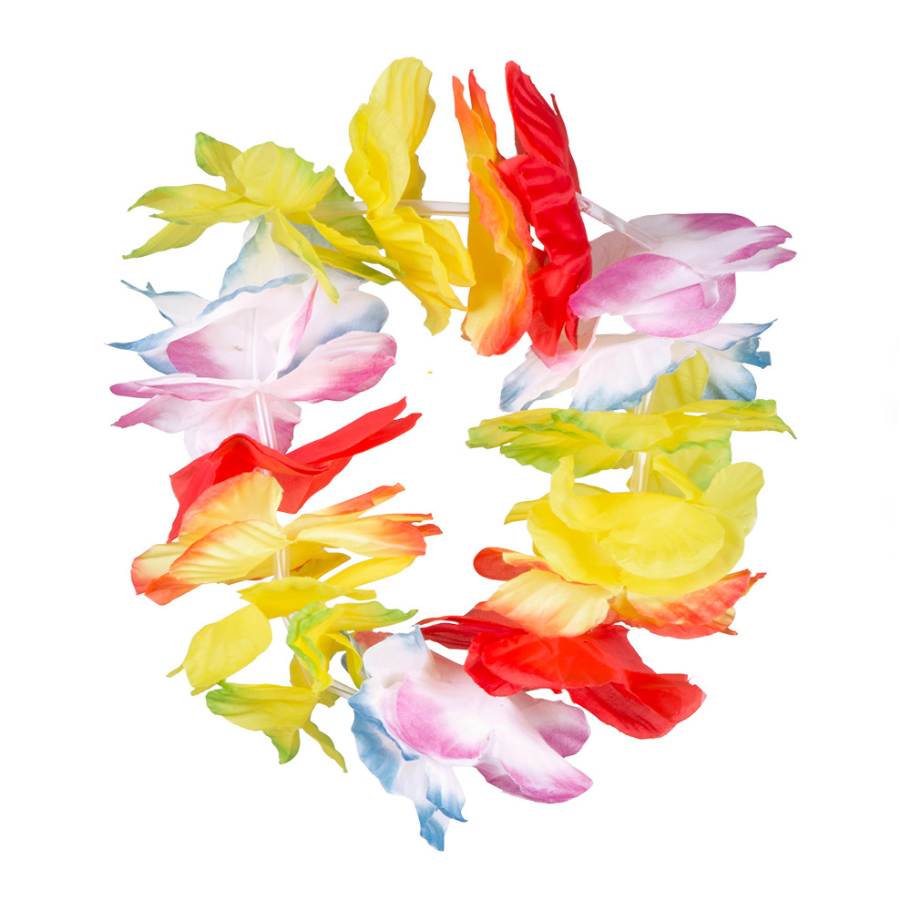 Hawaïset Tropical (hoofdband, hawaïkrans en 2 armbanden)