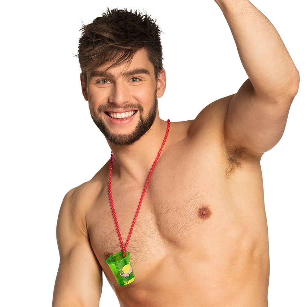 Ketting shotglaasje Hawaï 4 ass.