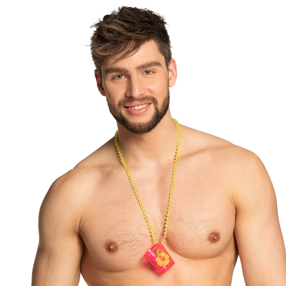 Ketting shotglaasje Hawaï 4 ass.