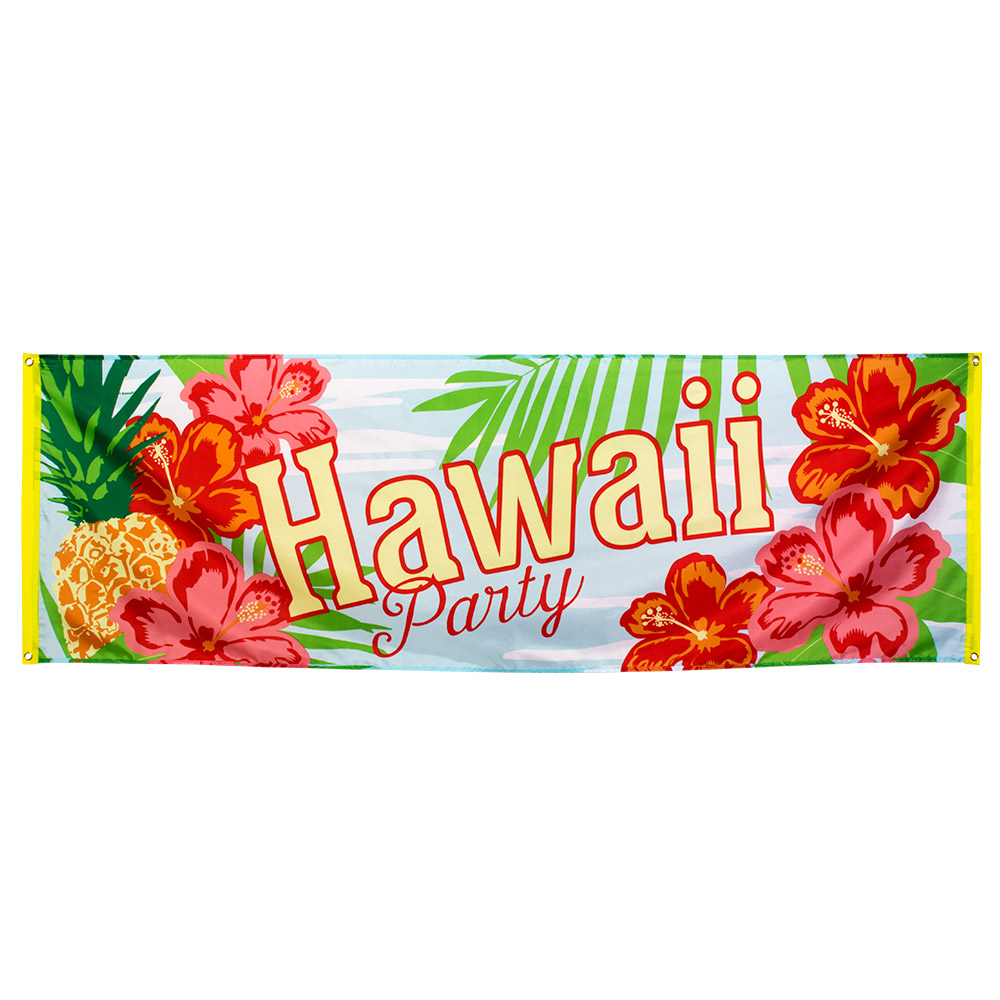 Polyester banner 'Hawaii party' (74 x 220 cm)