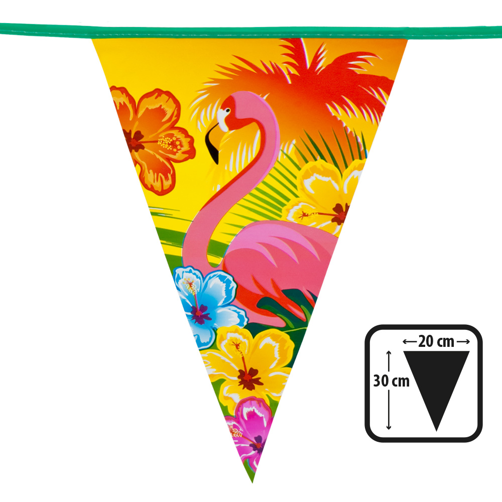 PE vlaggenlijn Hibiscus (30 x 20 cm, 6 m)