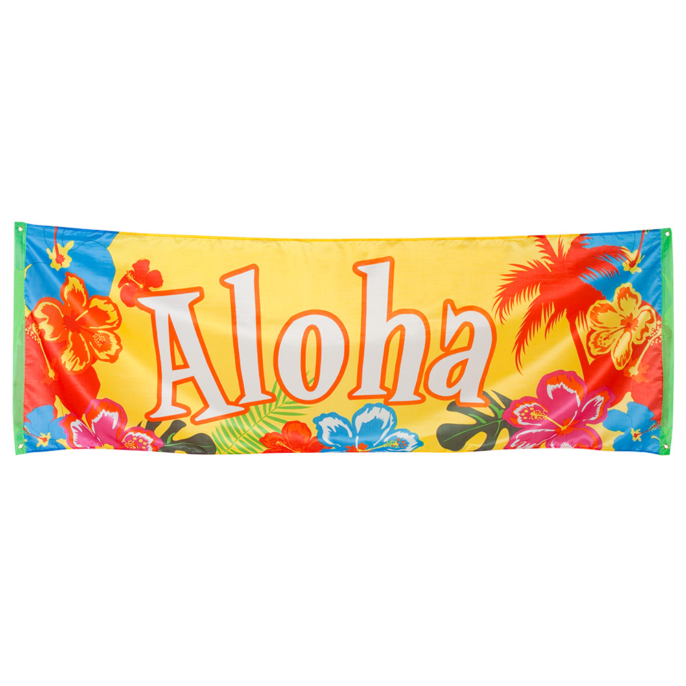St. Polyester banner 'Aloha' (74 x 220 cm)