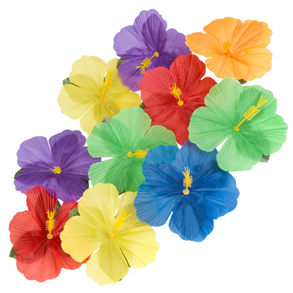 Set 24 decoratiebloemen Hibiscus