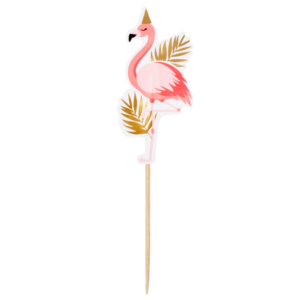 Set 12 Cocktailprikkers Flamingo (13 cm)