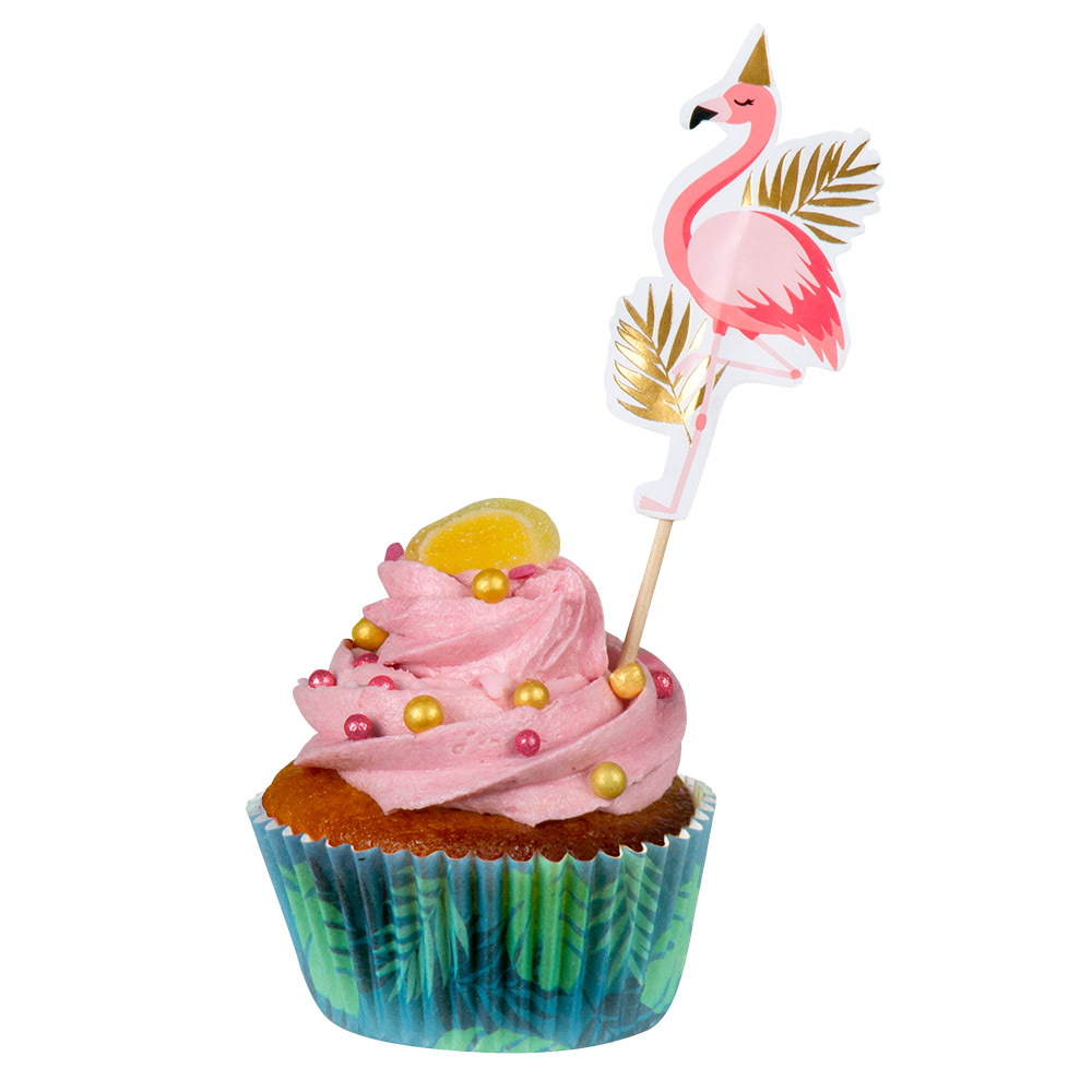 Set 50 Cupcakevormpjes Flamingo (Ø 6,5 cm)