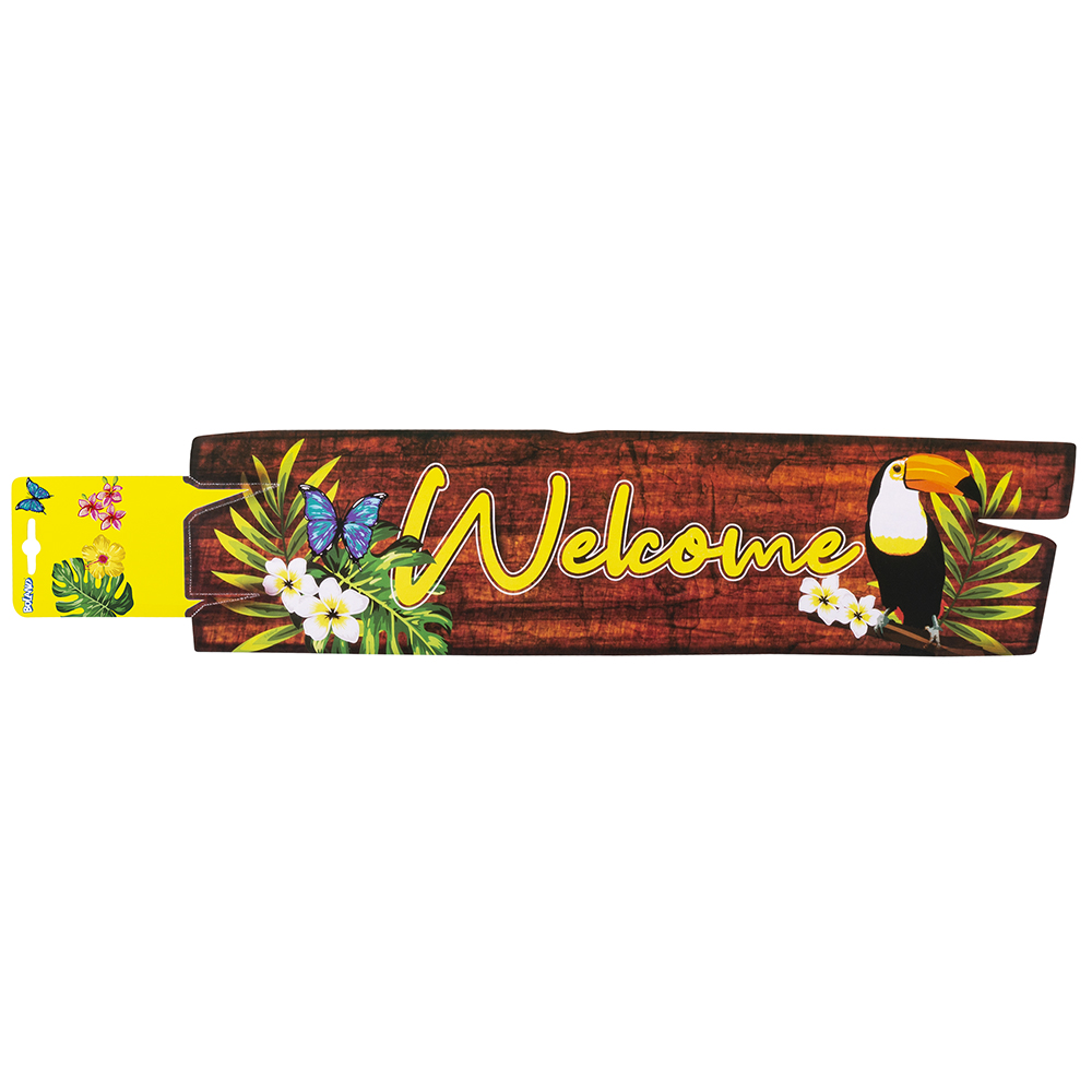 St. Kartonnen decoratie 'Welcome' dubbelzijdig (13 x 60 cm)