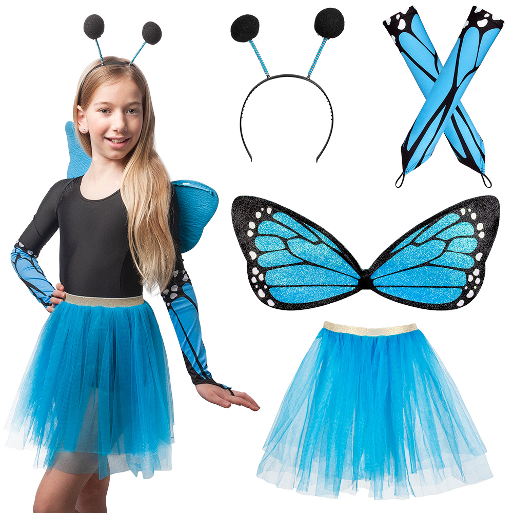 Set Vlinder (vleugels, tutu, diadeem en handschoenen)