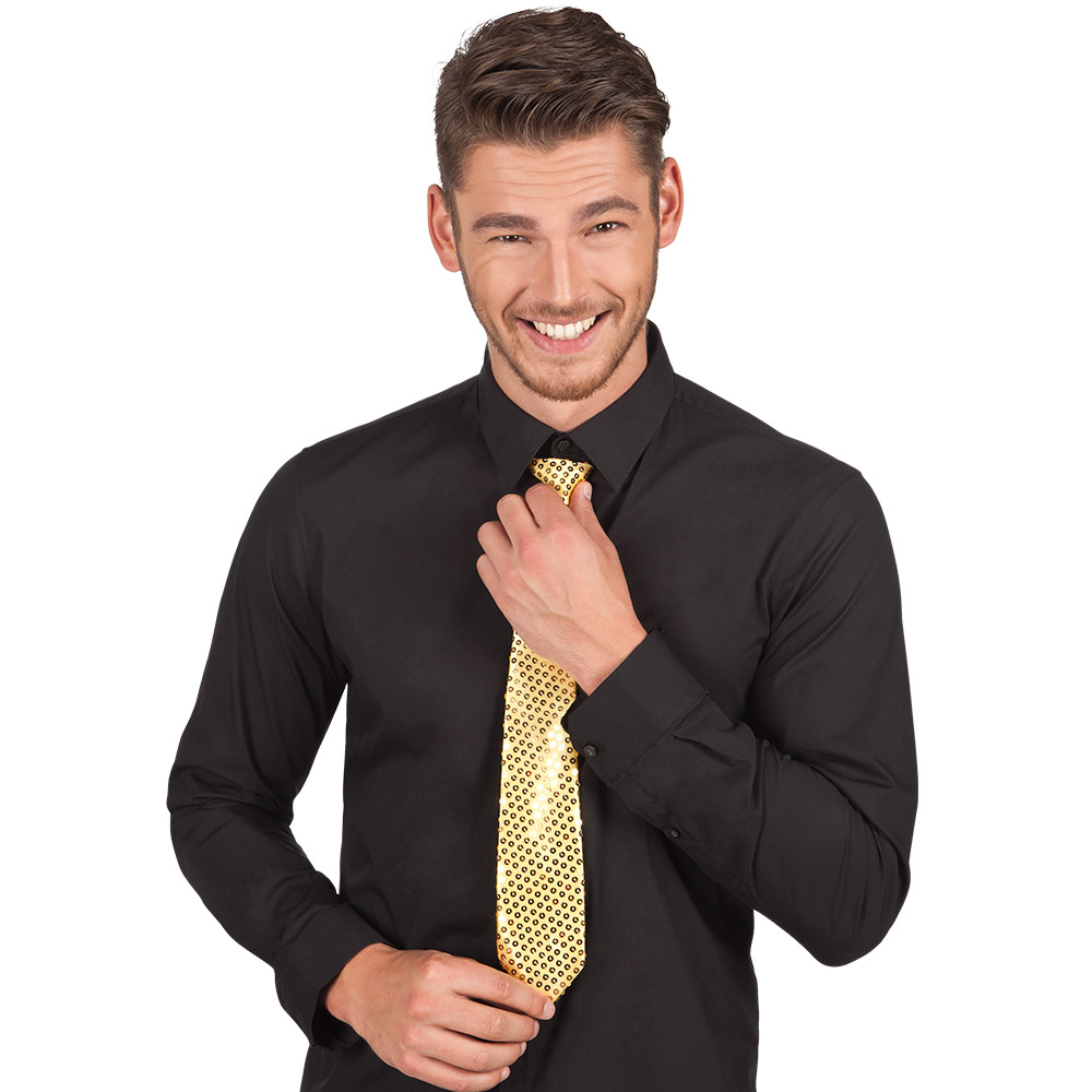 Stropdas Spangles goud (40 cm)