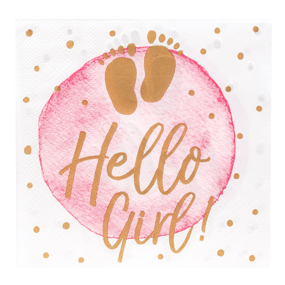 Set 20 papieren servetten 'Hello girl!' (33 x 33 cm)