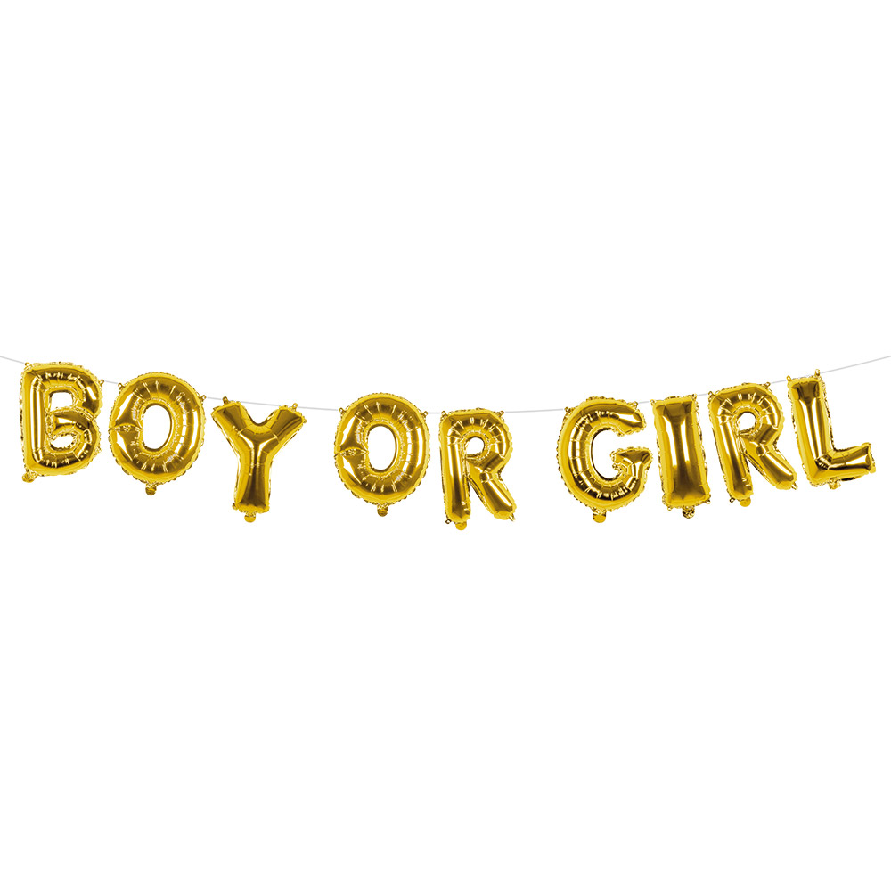 Folieballonslinger 'Boy or girl' (4 m)
