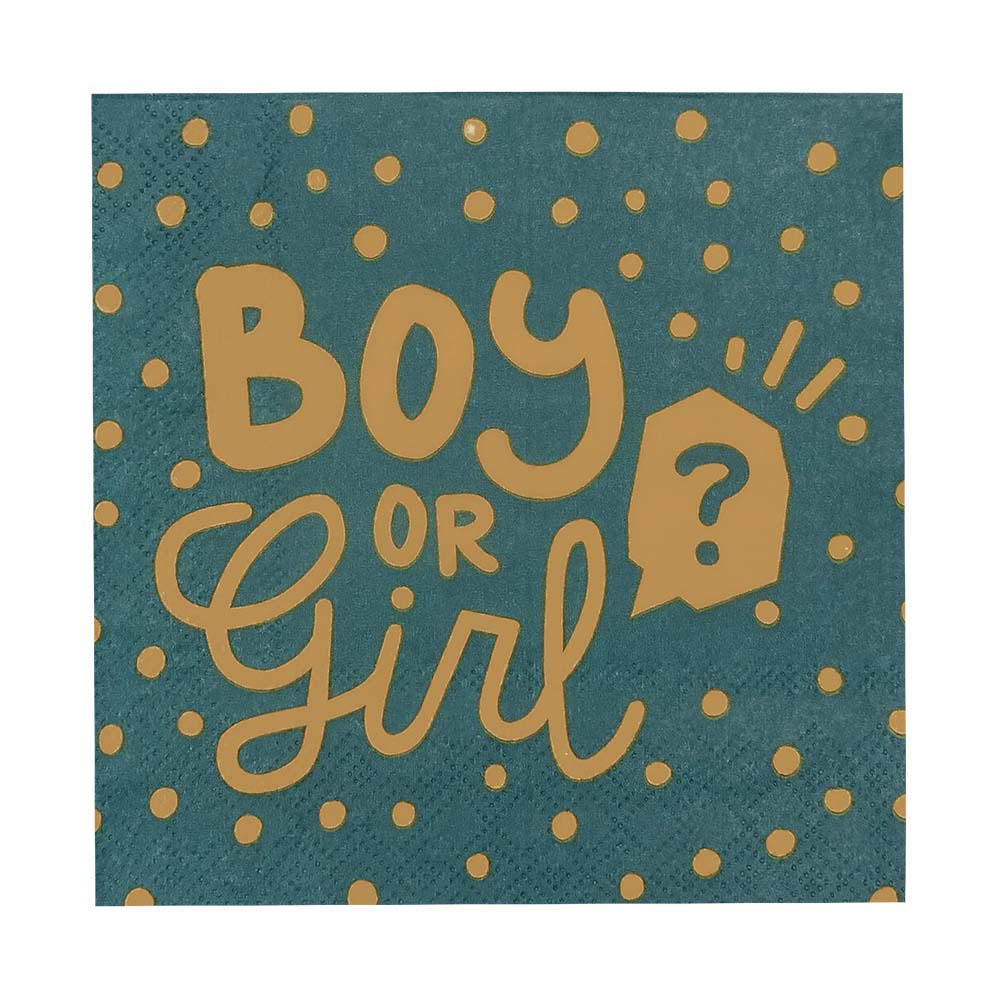 Set 20 papieren servetten Boy or Girl (33 x 33 cm)