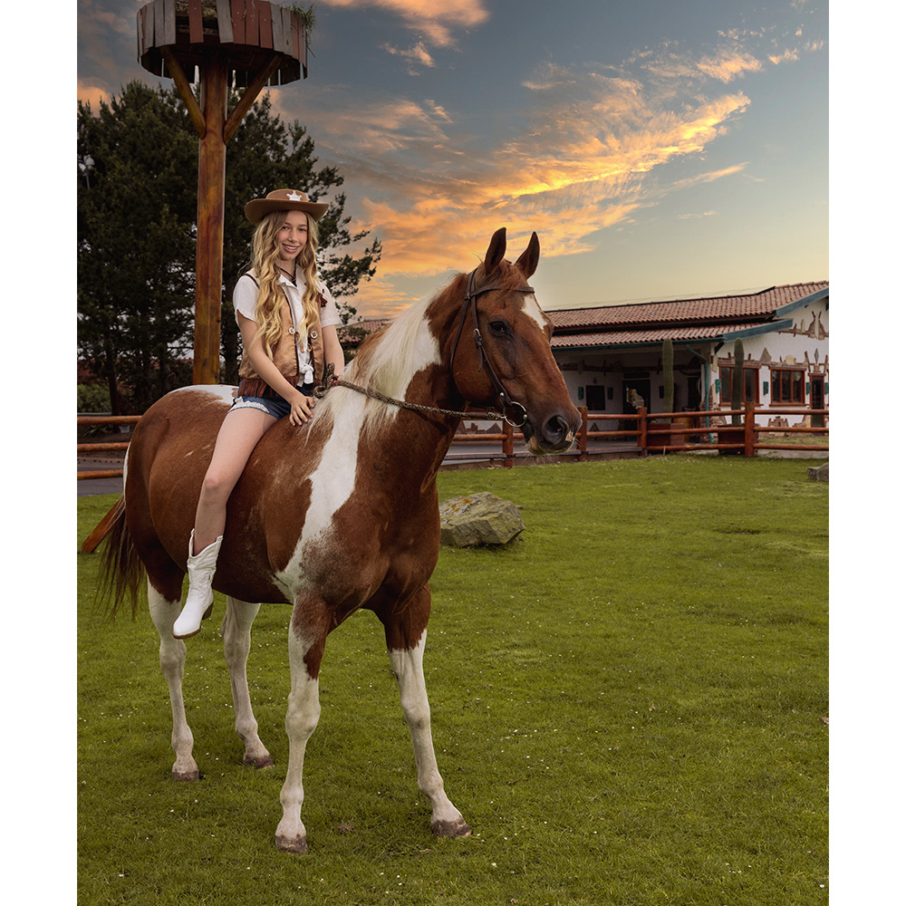 Kindergilet Western camel (7-9 jaar)