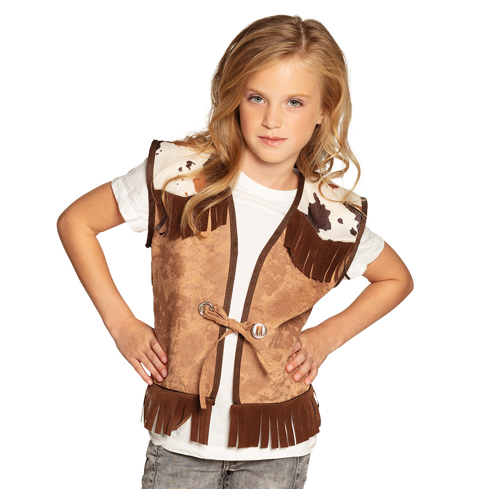 Kindergilet Western camel (10-12 jaar)