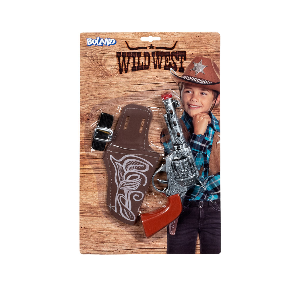 Set Cowboy kind (pistool 23 cm, riem 100 cm en holster)