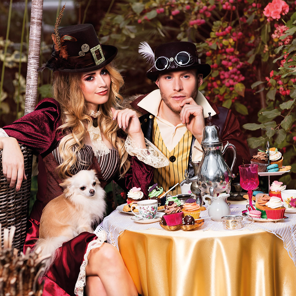 Hoed Specspunk met partybril