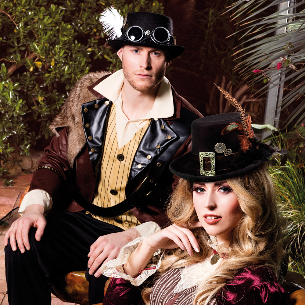 Hoed Specspunk met partybril