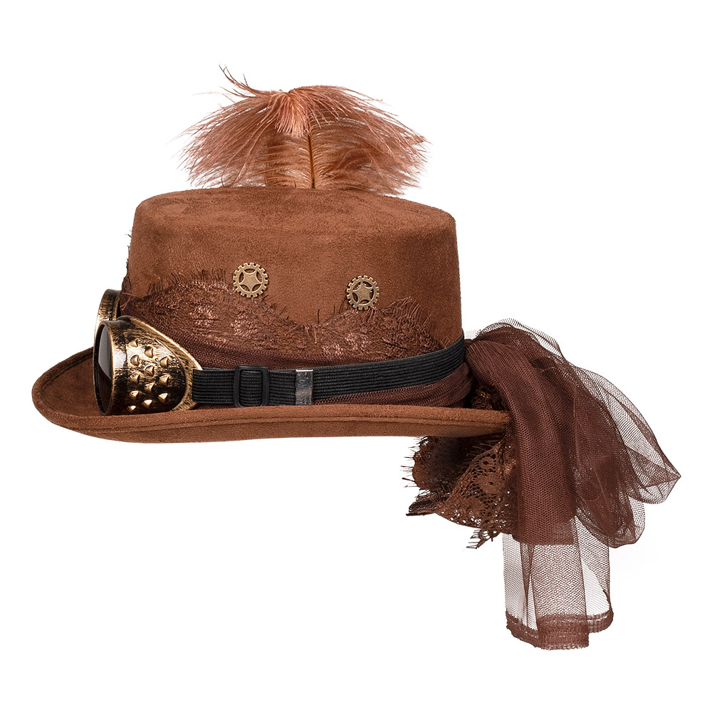 Hoed Specspunk deluxe met partybril (high quality)