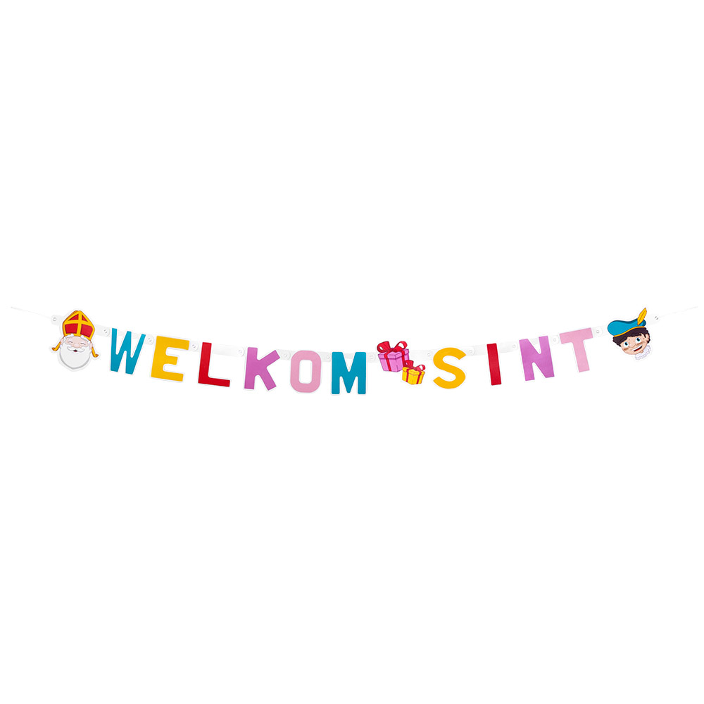 St. Kartonnen letterslinger 'Welkom Sint' (150 cm)