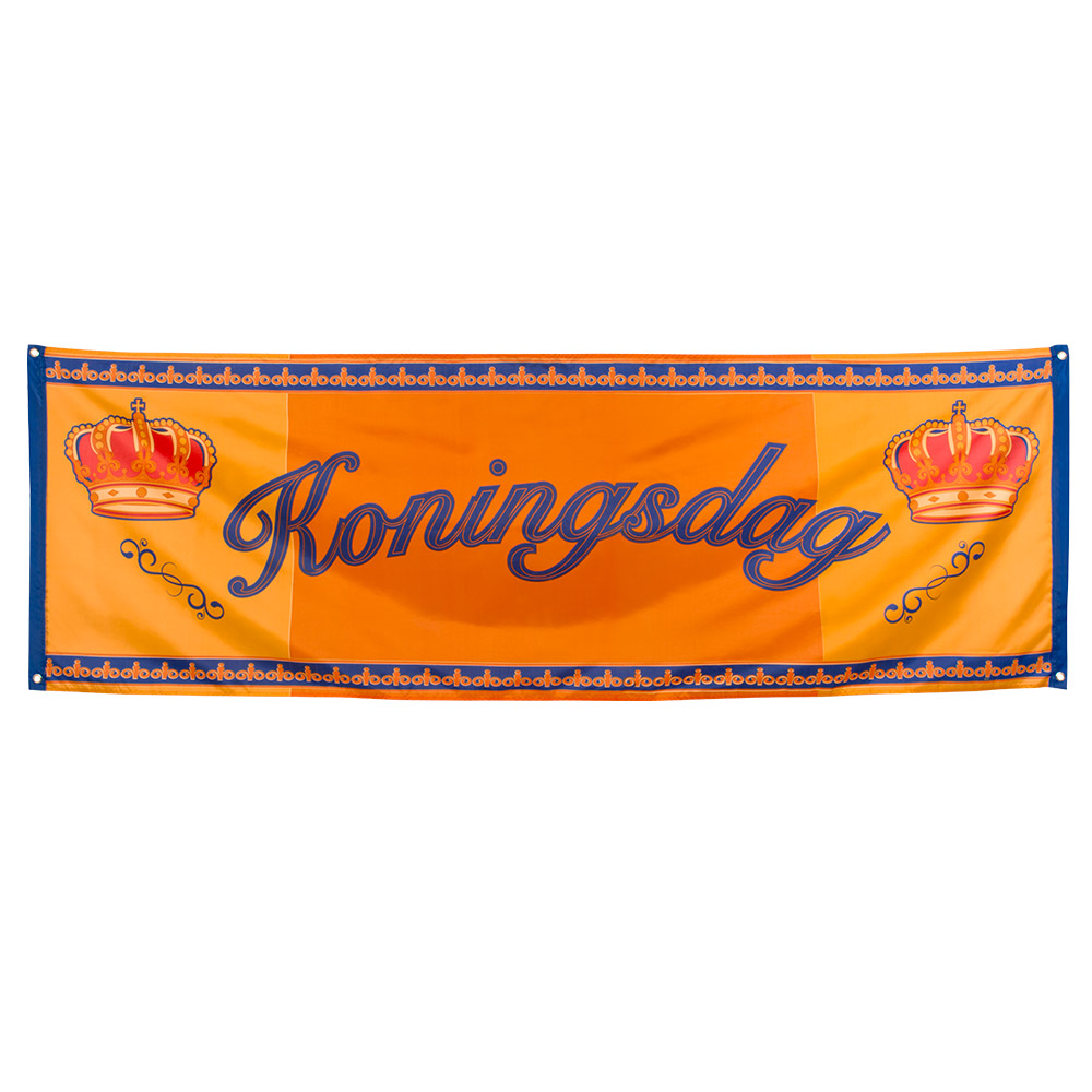 St. Polyester banner Koningsdag (74 x 220 cm)
