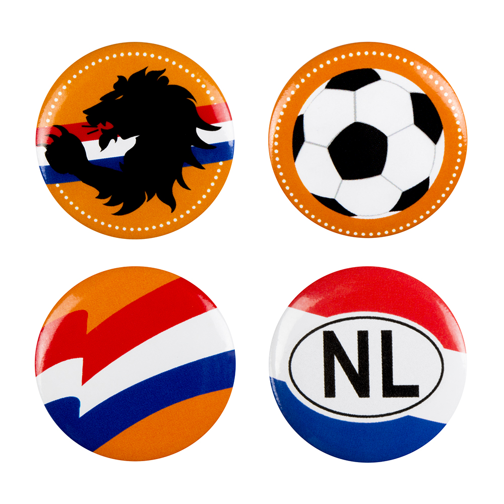 Set 4 buttons Nederland (Ø 3 cm)