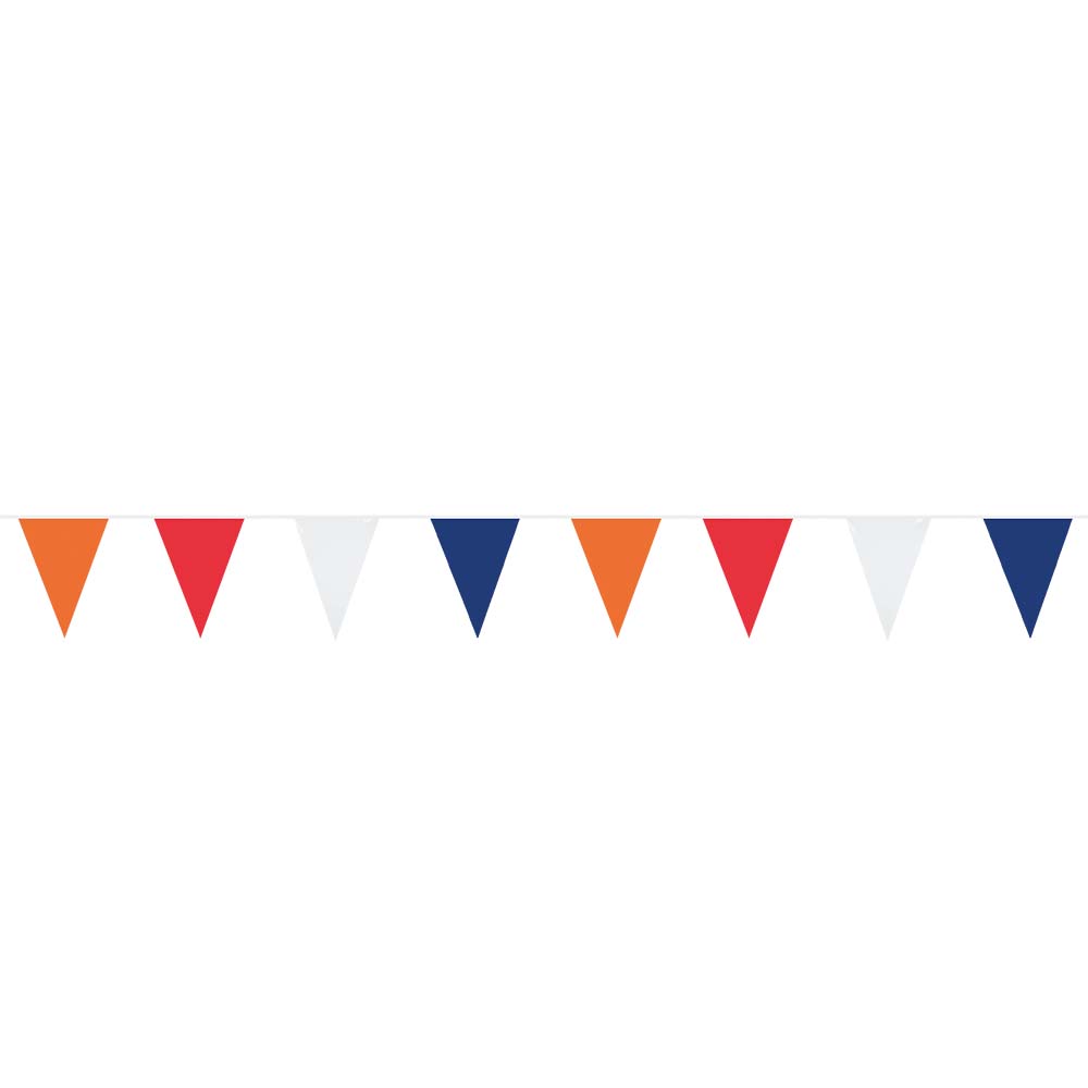 St. PE vlaggenlijn oranje-rood-wit-blauw (30 x 20 cm)(10 m)