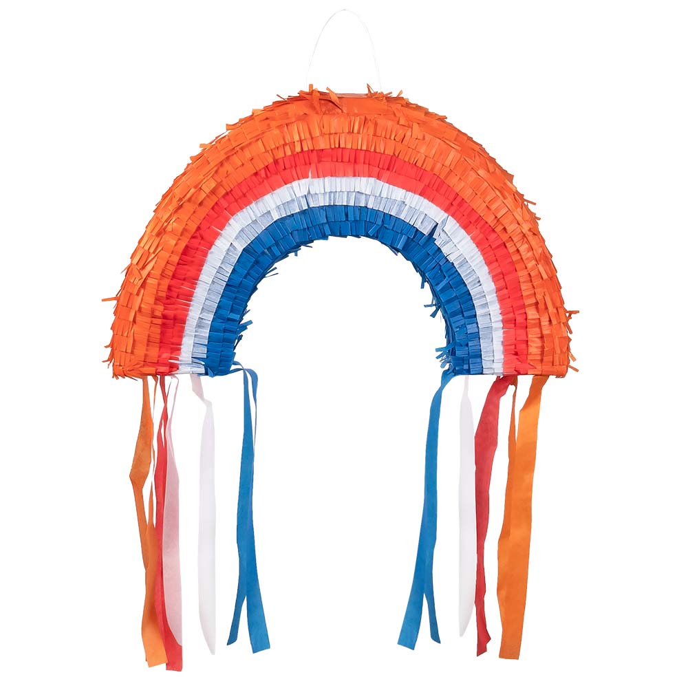 St. Piñata Regenboog oranje-rood-wit-blauw (28 x 45 x 7 cm)