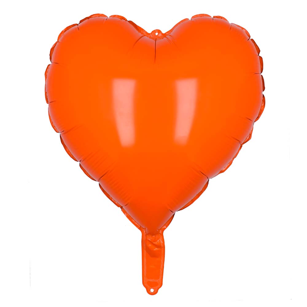 St. Folieballon Hart oranje (40 x 45 cm)