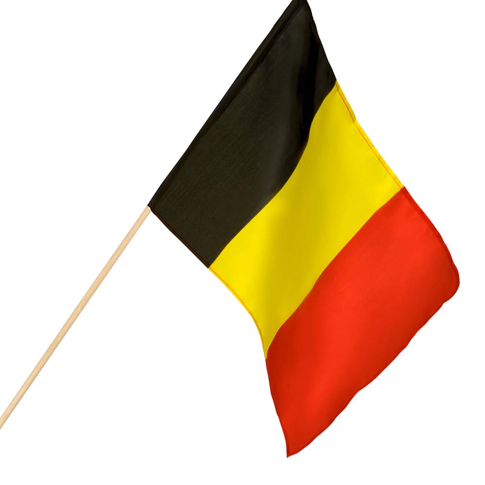 St. Polyester zwaaivlag België (30 x 45 cm / 76 cm)