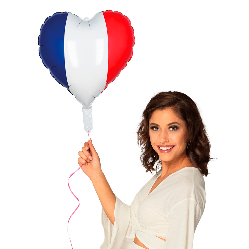 St. Folieballon Hart Frankrijk (40 x 45 cm)