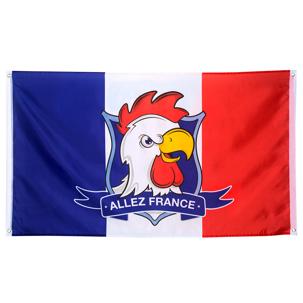 Polyester vlag 'Allez France' (90 x 150 cm)