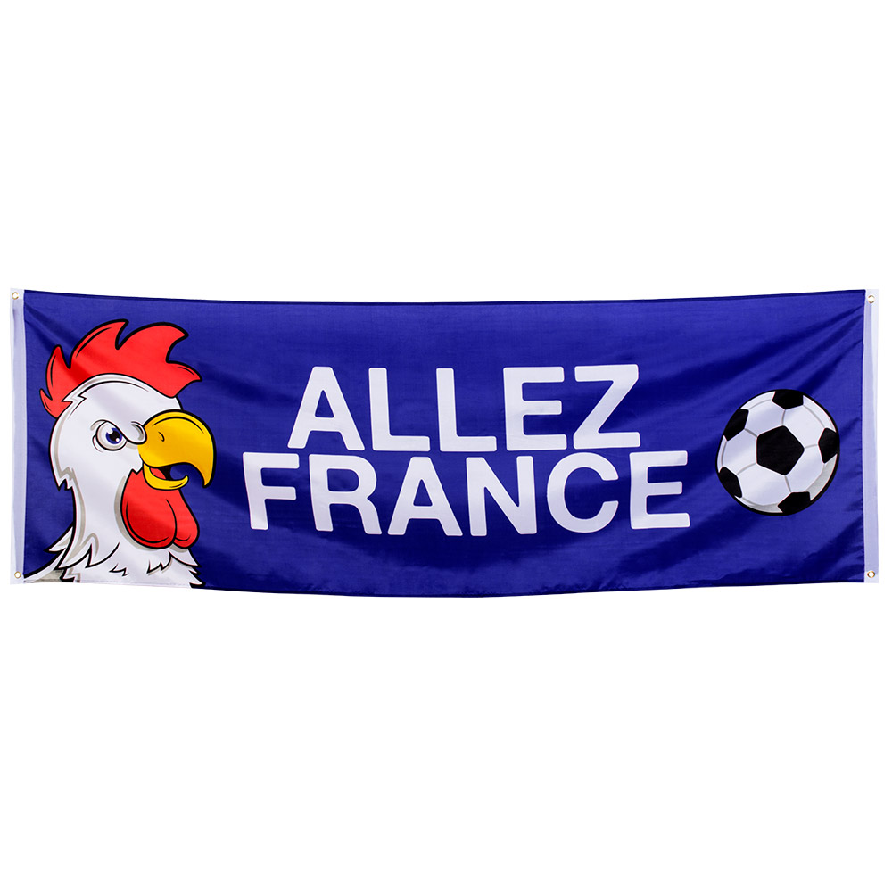 St. Polyester banner 'Allez France' (74 x 220 cm)