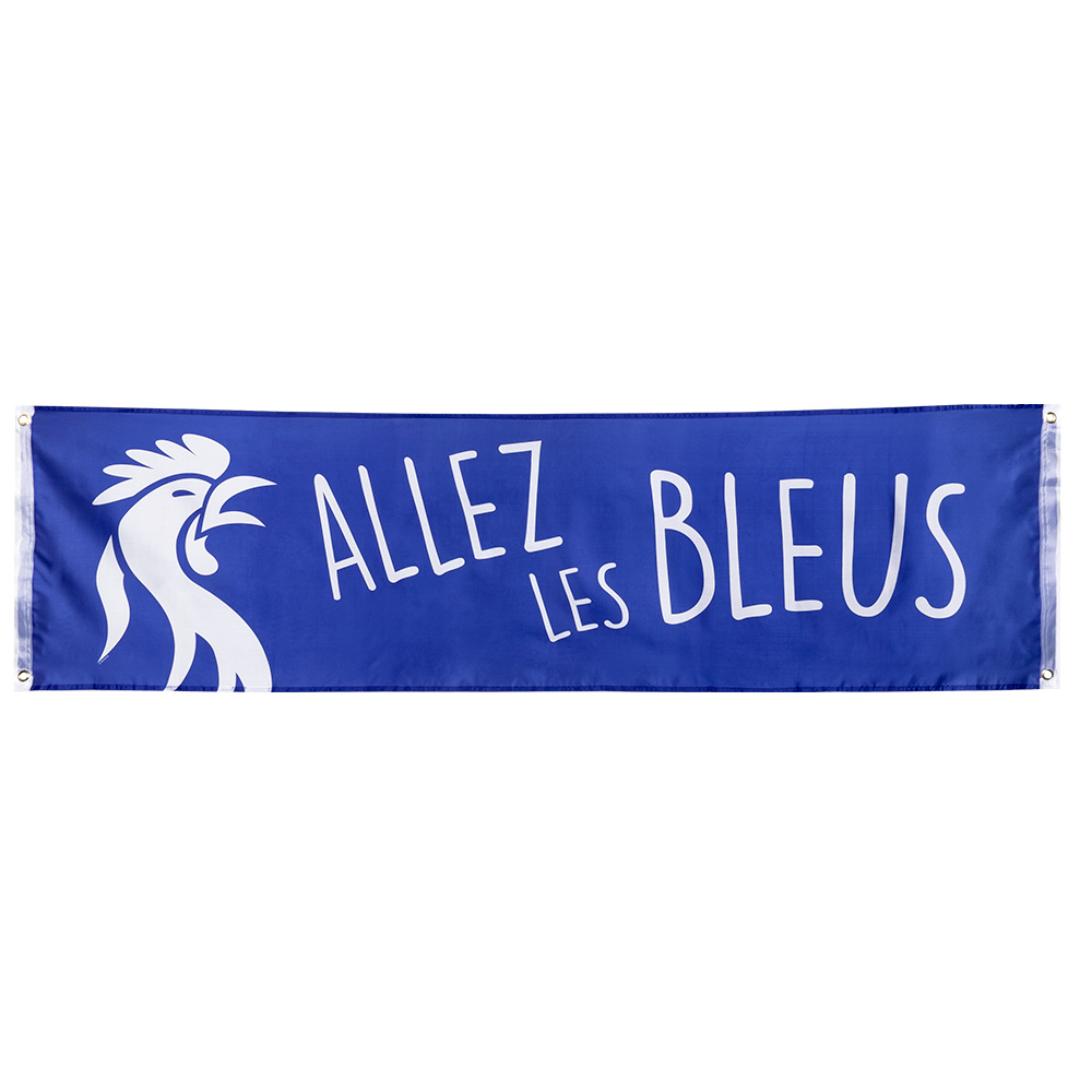 St. Polyester banner 'Allez les Bleus' (50 x 180 cm)