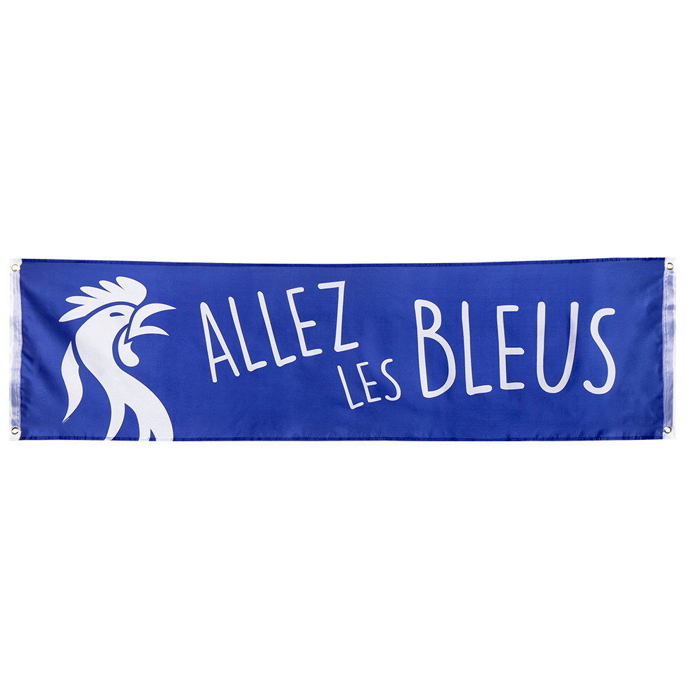 Polyester banner 'Allez les Bleus' (50 x 180 cm)