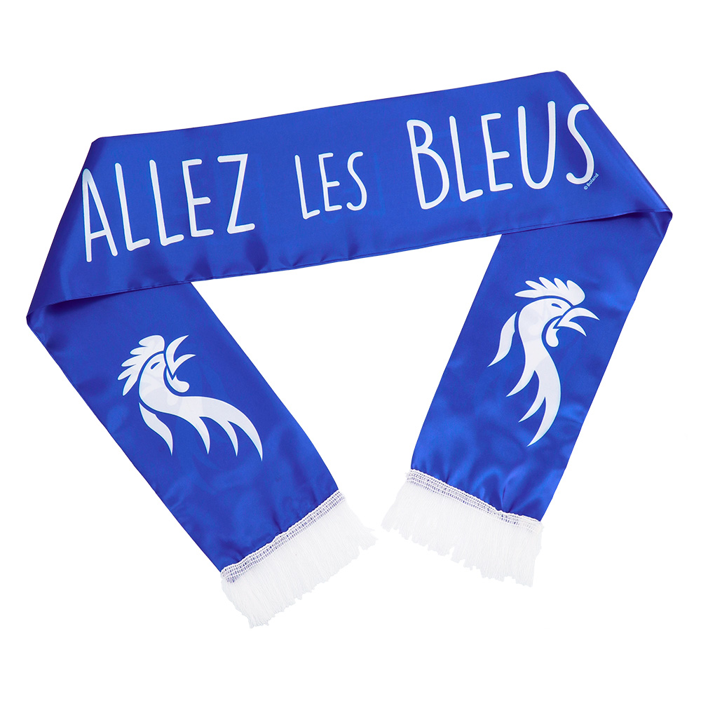 Polyester sjaal 'Allez les Bleus' dubbelzijdig (145 x 17 cm)