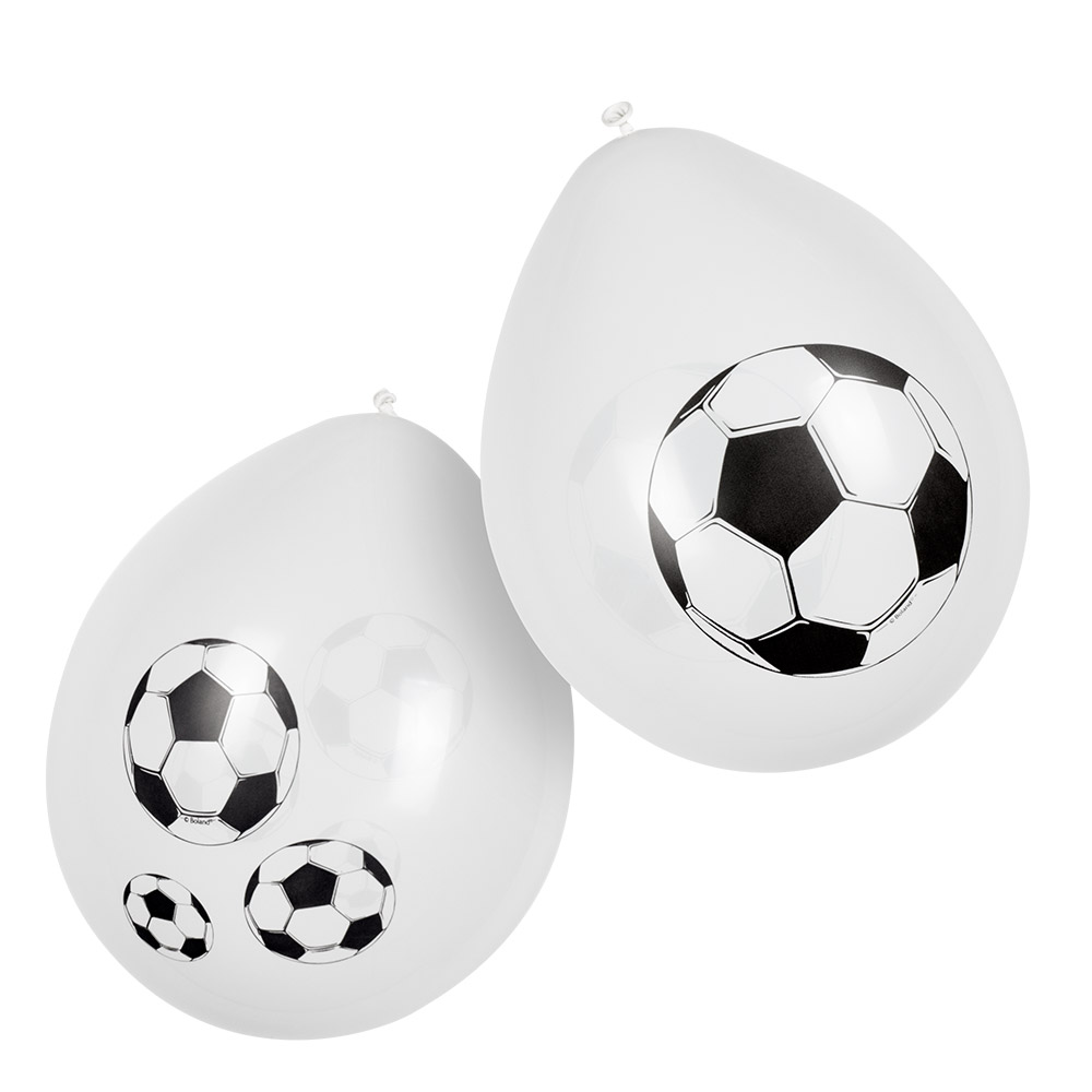 Set 6 latex ballonnen Voetbal dubbelzijdig (Ø 25 cm)