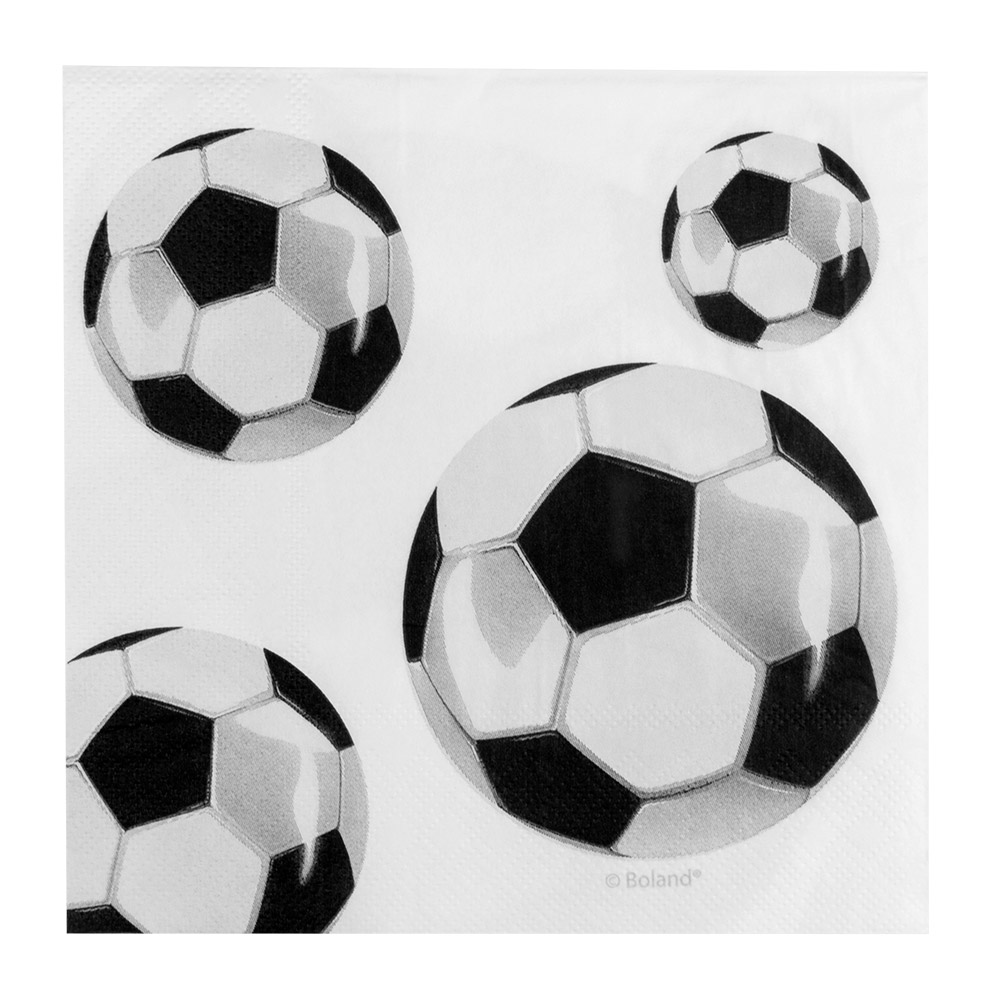 Set 20 papieren Servetten Football (33 x 33 cm)