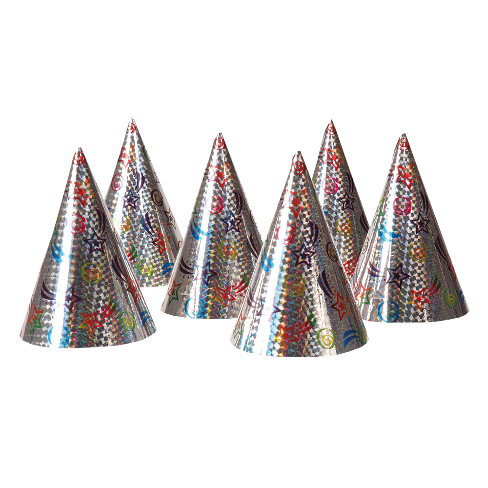Set 6 holografische hoedjes