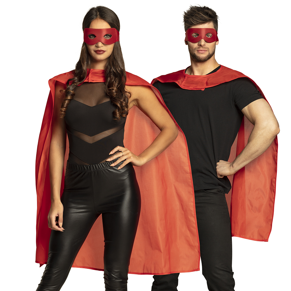 Set Hero rood (oogmasker en cape 90 cm)