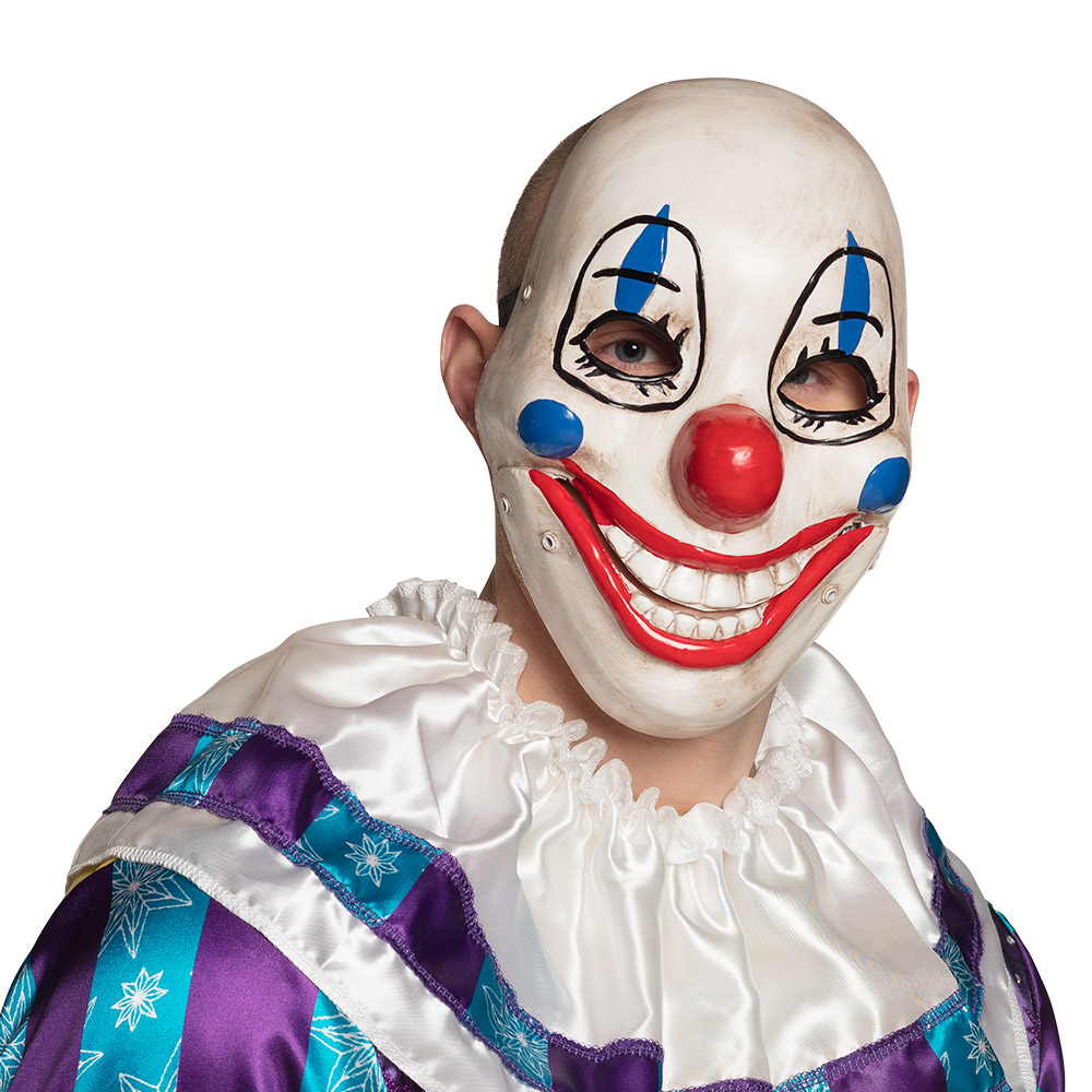 St. PVC gezichtsmasker Scary clown met beweegbare kaak