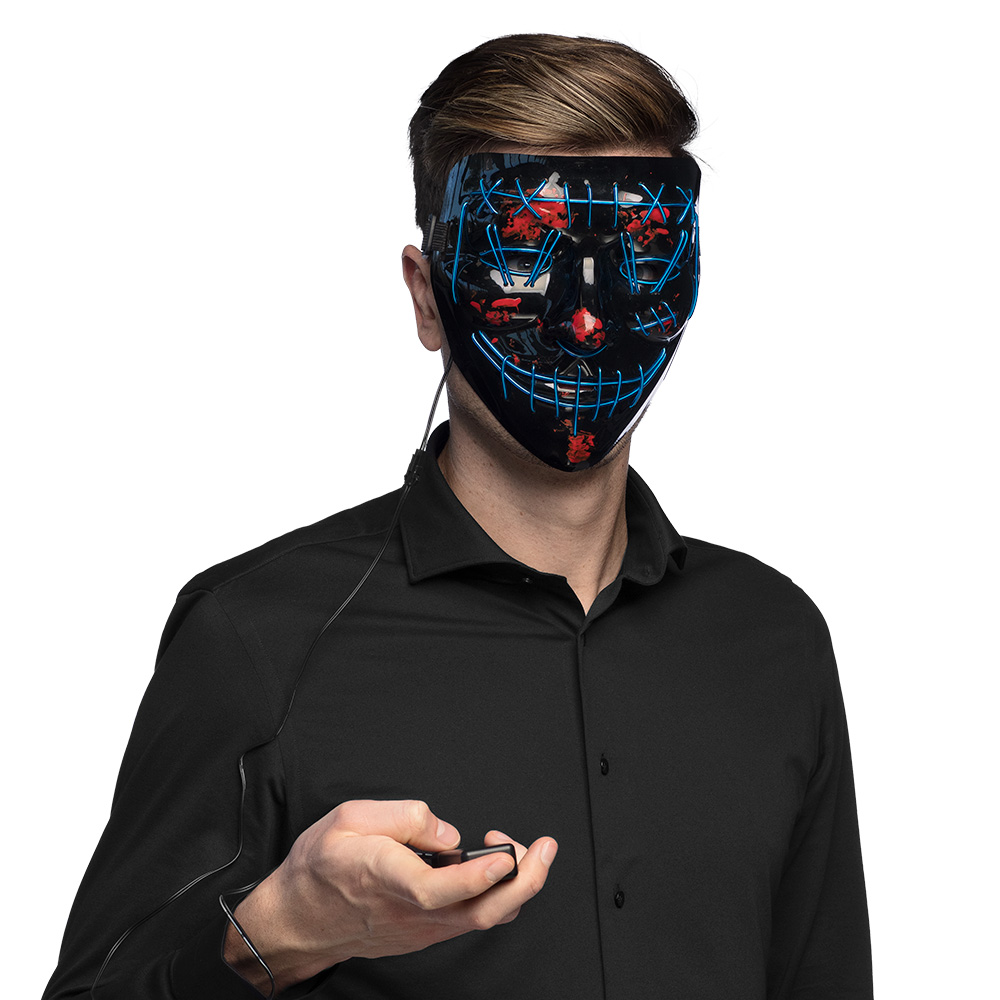 LED masker Killer smile blauw