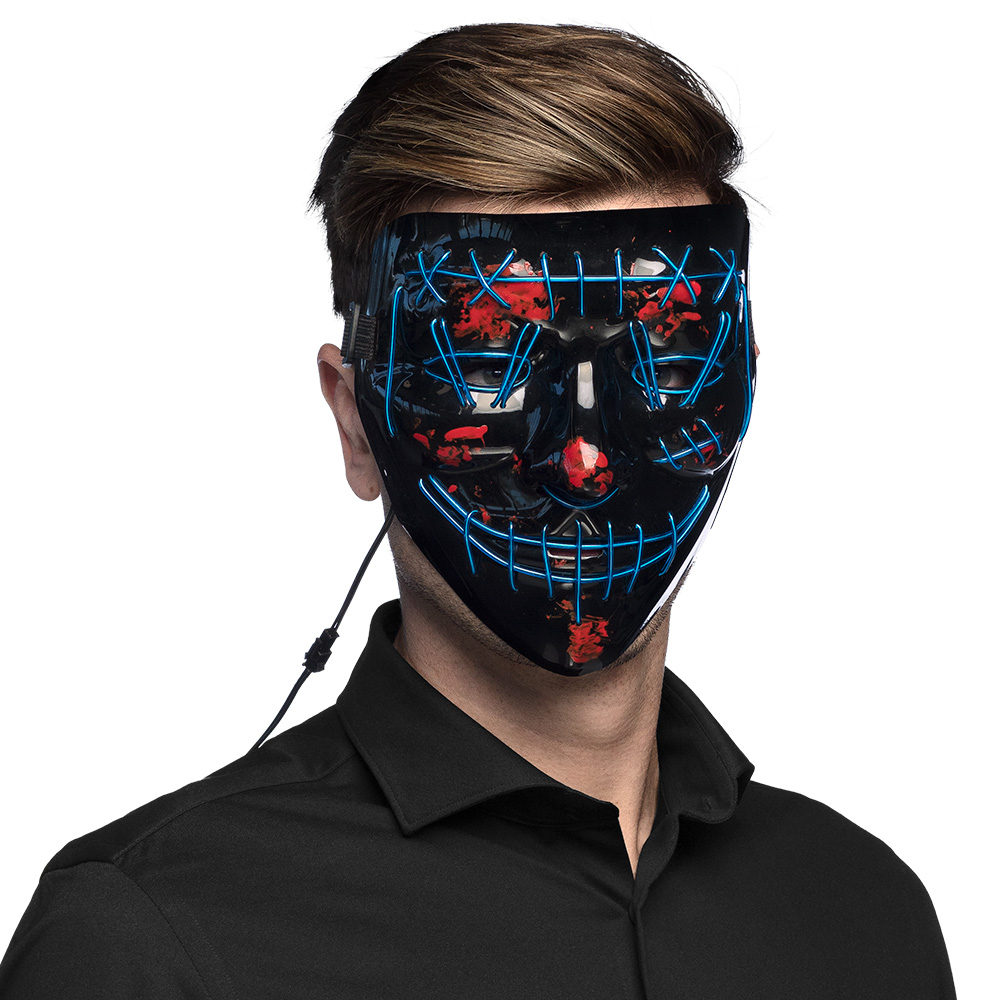 LED masker Killer smile blauw
