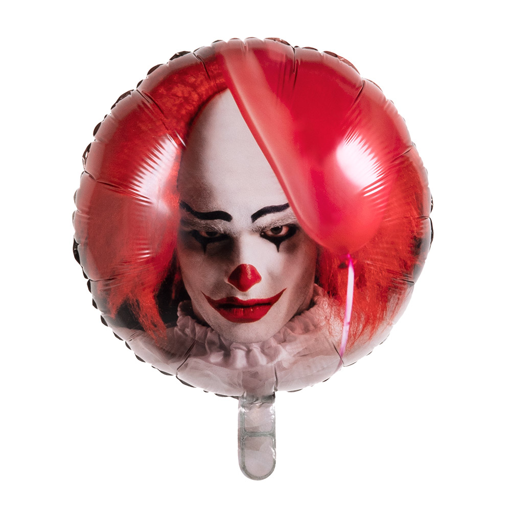 Folieballon Horror clown dubbelzijdig (45 cm)