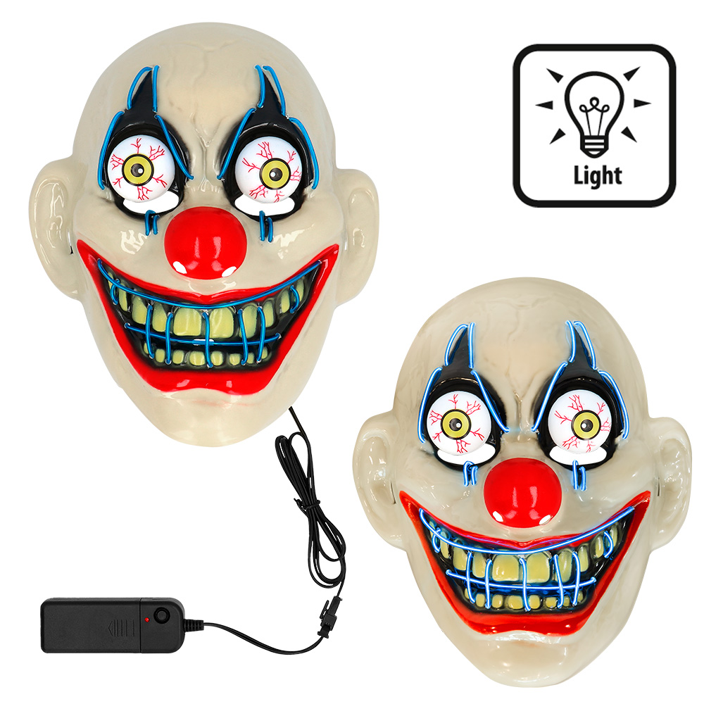 LED masker Halloween 5 ass.
